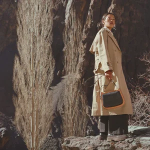 Leather Medium Suitcase Trolley Bag with 4 Wheels for Men's (C-Brown, 52 liters, 15 X W=11 X H=24 Inch, 3 kg)