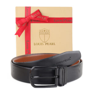 Premium Textured Black Reversible Leather Belt with Matte Buckle