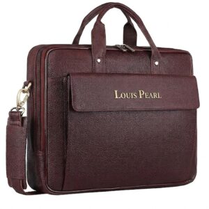 Classic Leather Laptop Messenger Bag for Men I Padded Laptop Compartment I Carry Handles with Adjustable Strap