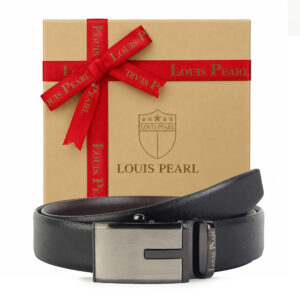 Louis Pearl Men Casual, Formal, Party Black, Brown Genuine Leather Belt