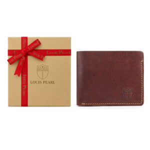 Louis Pearl Men Casual Brown Genuine Leather RFID  Wallet (6 Card Slots)