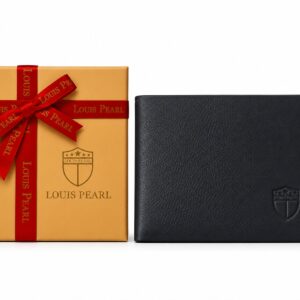 Louis Pearl Men Casual, Trendy Black Genuine Leather RFID Wallet (3 Card Slots)