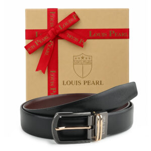 Louis Pearl Men Formal, Casual, Party Black, Brown Genuine Leather Reversible Belt