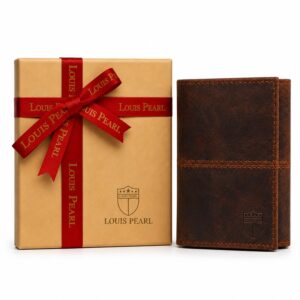 Louis Pearl Men Casual, Trendy Brown Genuine Leather RFID Wallet (9 Card Slots)