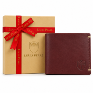 Louis Pearl Men Casual, Trendy Maroon Genuine Leather RFID Wallet (3 Card Slots)