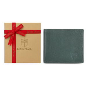 Louis Pearl Men Casual, Formal Green Genuine Leather RFID  Wallet (5 Card Slots)