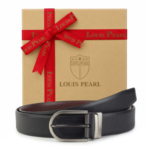 Louis Pearl Men Formal, Casual, Party Black, Brown Genuine Leather Reversible Belt